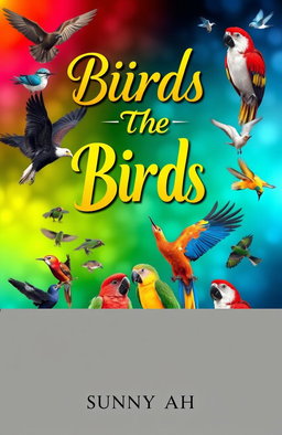 A visually striking book cover design for a book authored by Sunny AH, featuring a theme based on birds with various sizes and types