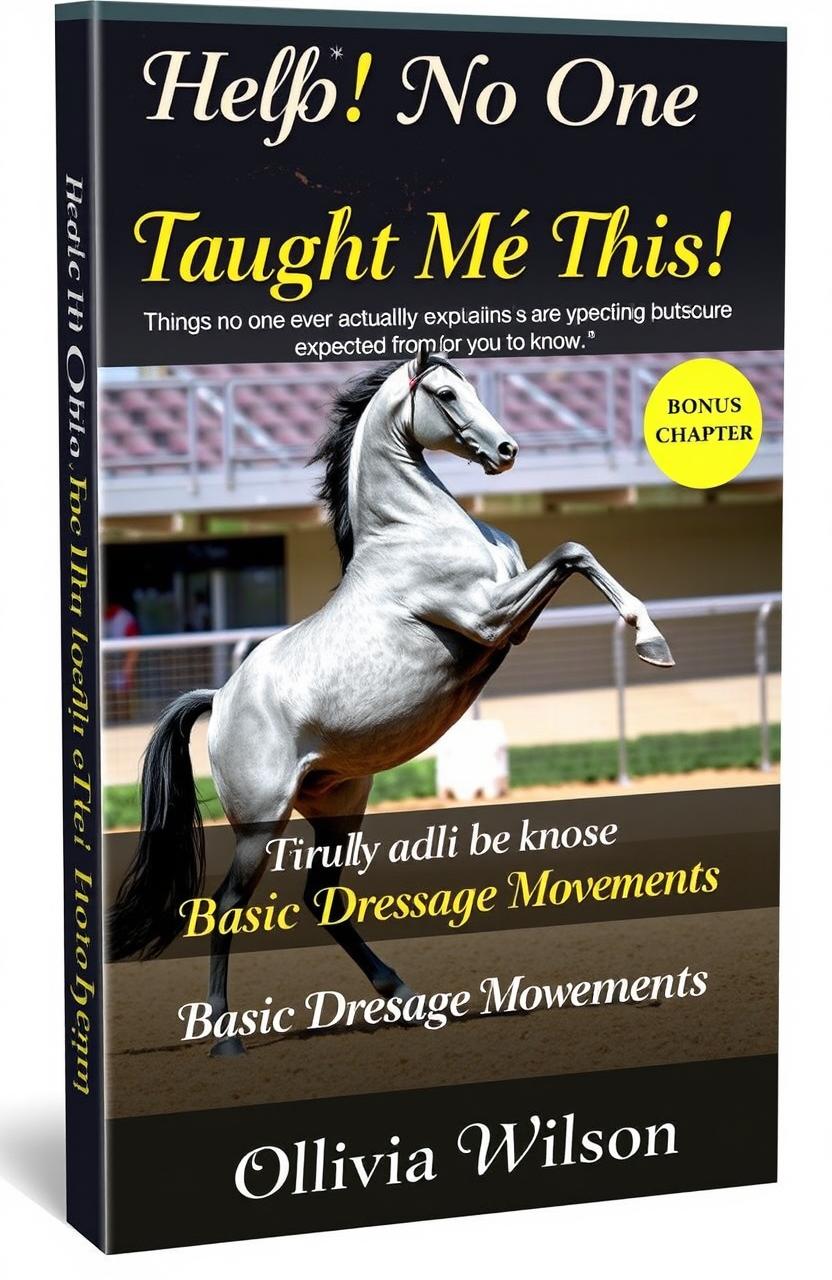 A stunning book cover featuring a graceful horse performing a dressage movement