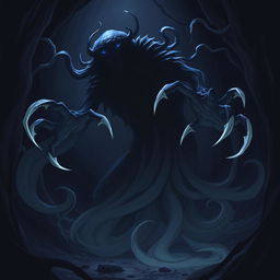 A living shadow with razor sharp claws, illustrated in a Dungeons and Dragons style