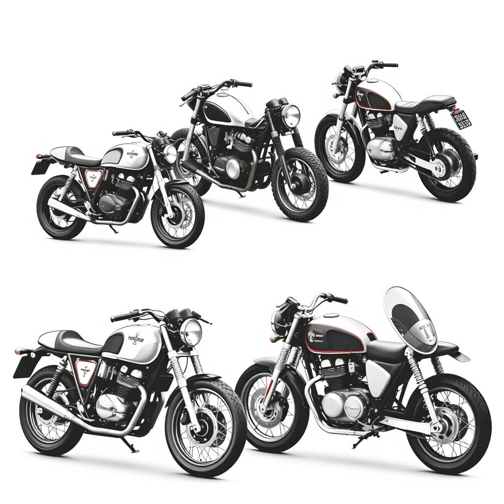 Timeless Elegance: Black & White Cafe Racer Models