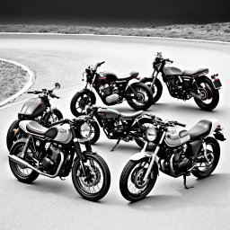 Timeless Elegance: Black & White Cafe Racer Models