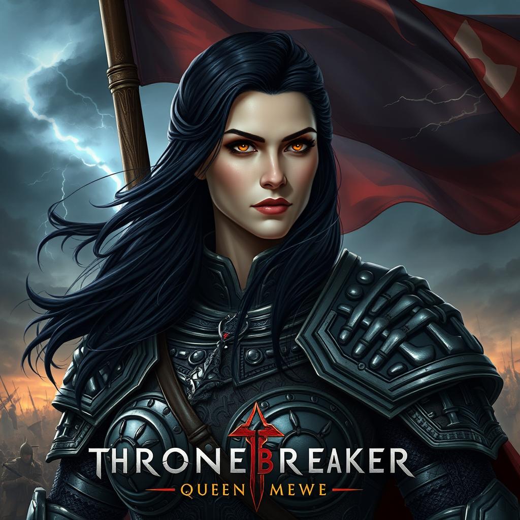 A detailed and captivating portrait of Queen Meve from Thronebreaker: The Witcher Tales