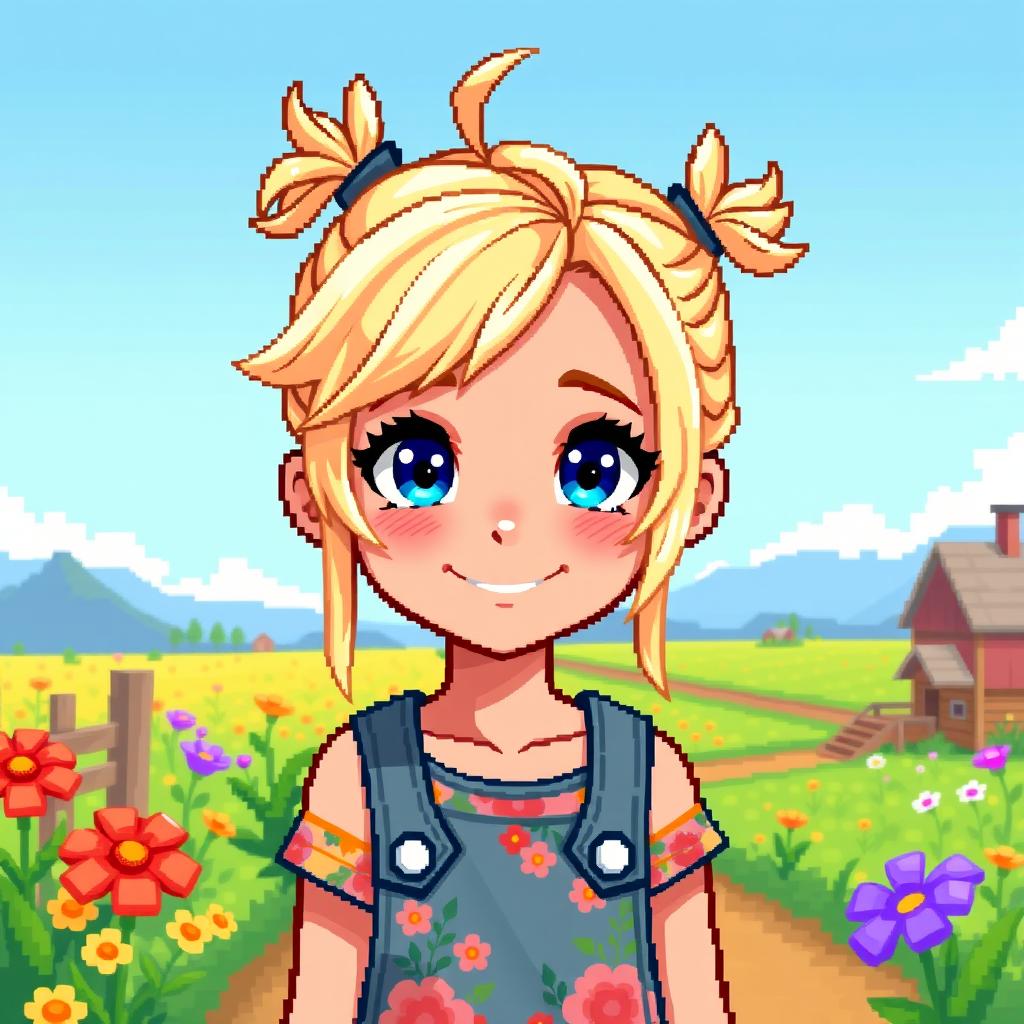 Cute Pixel Art Portrait of Haley-Inspired Character