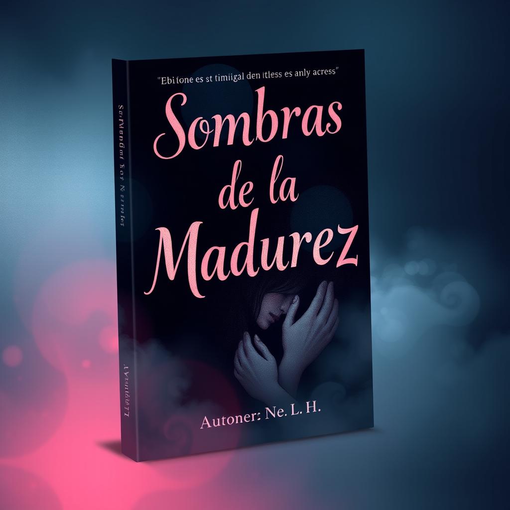 Cover design for a book titled 'Sombras de la Madurez', featuring the title in Spanish with a typography that conveys the essence of a forbidden love between an older person and a younger partner