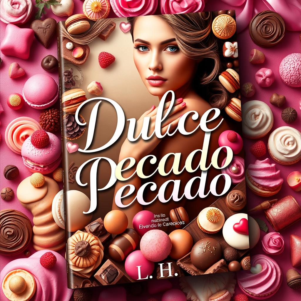 Book cover design for 'Dulce Pecado' in Spanish, featuring the title in a visually striking and elegant typography