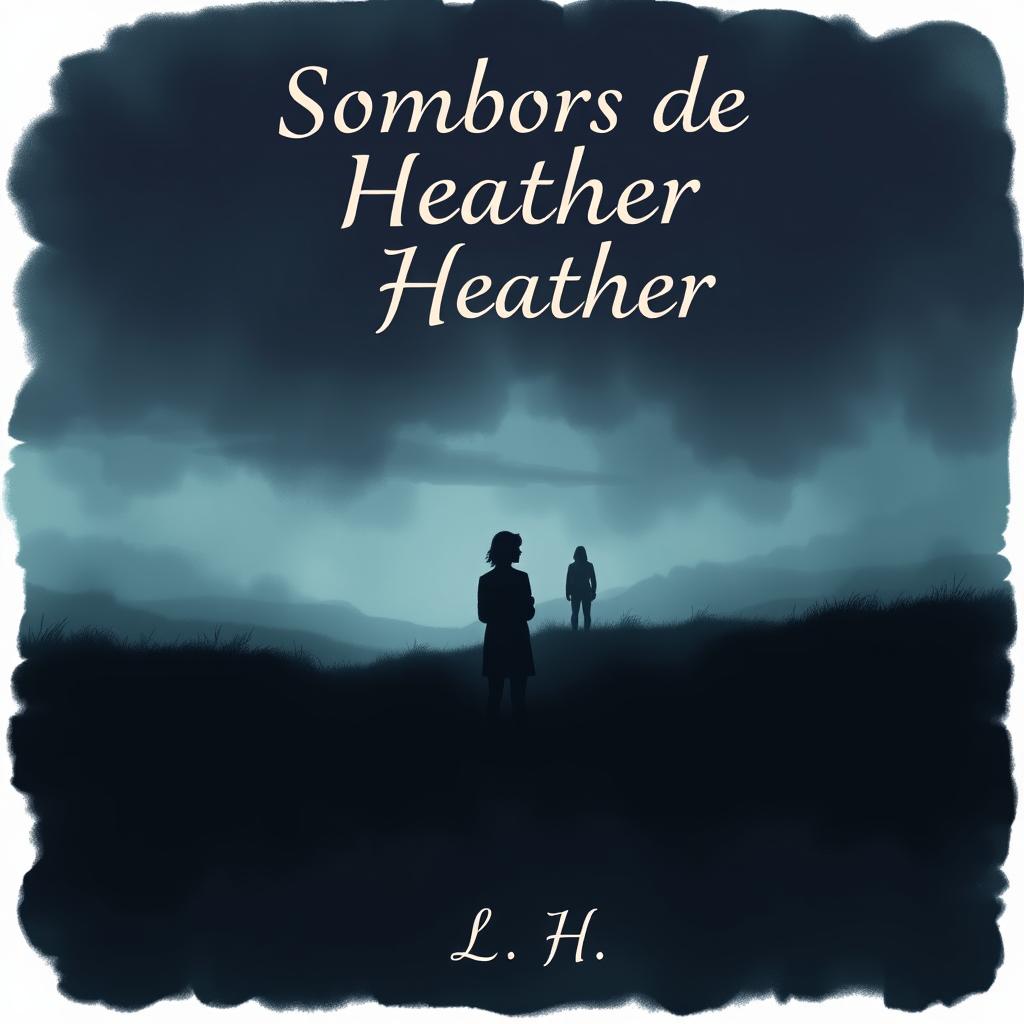 Book cover design for 'Sombras de Heather', featuring the title in Spanish
