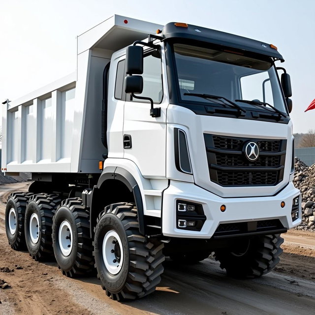 A hybrid electric dump truck with a capacity of 15 cubic meters, featuring a robust and modern design