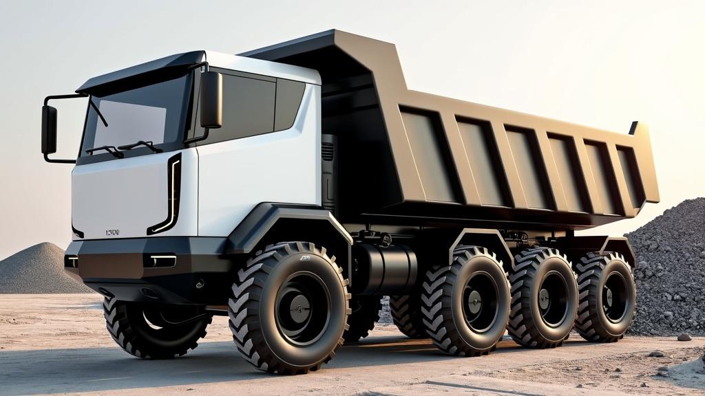 A full electric dump truck boasting a 15 cubic meter capacity, featuring an innovative design with six sturdy wheels optimized for performance