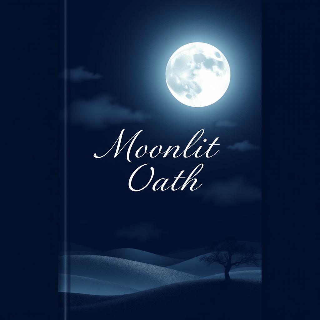 A book cover design for the "Moonlit Oath" collection, featuring a simple and elegant image that beautifully captures the essence of a moonlit night