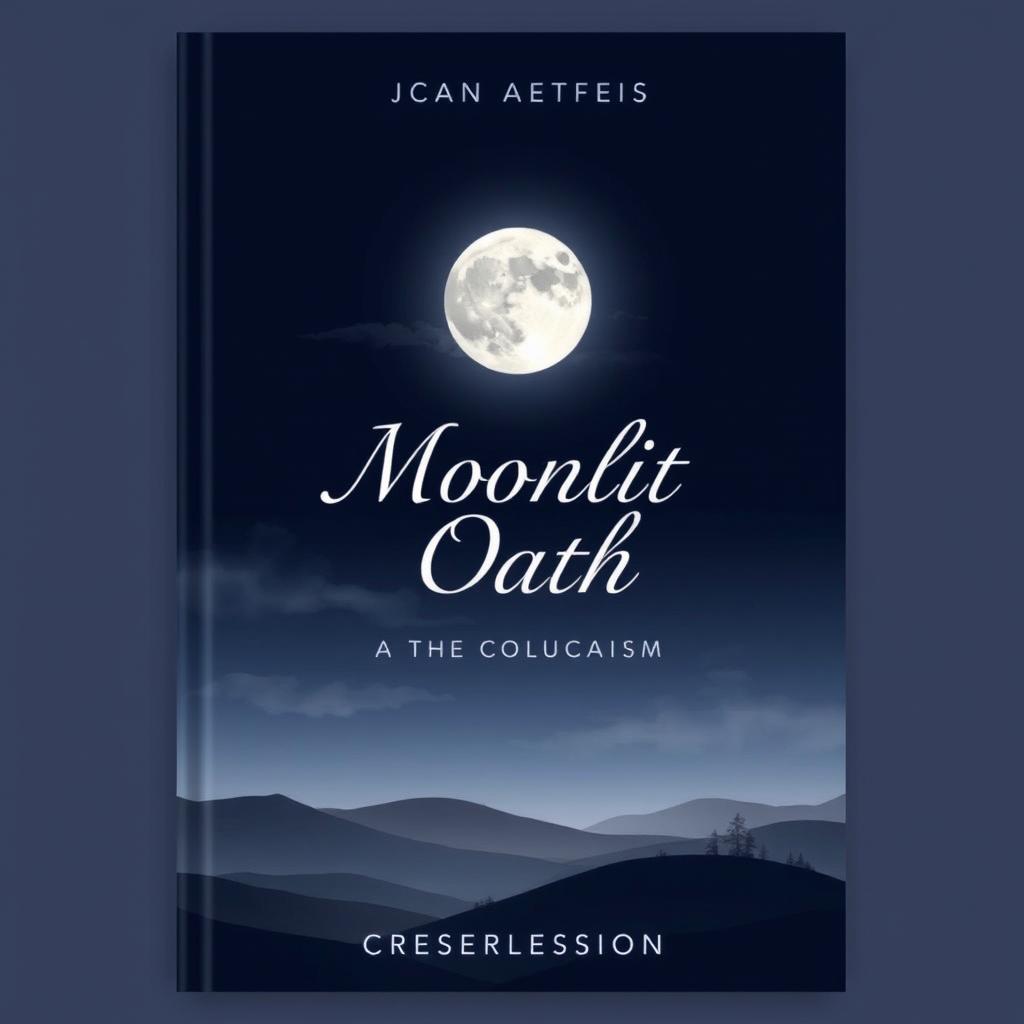 A book cover design for the "Moonlit Oath" collection, featuring a simple yet elegant image that captures the essence of a moonlit night