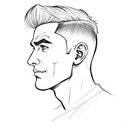 A detailed sketch of a confident man in profile view
