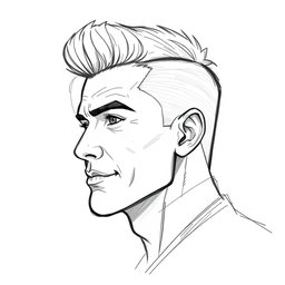 A detailed sketch of a confident man in profile view