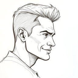 A detailed sketch of a confident man in profile view