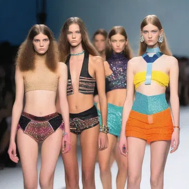 The fashion show featured models wearing VCR-inspired accessories and clothing.