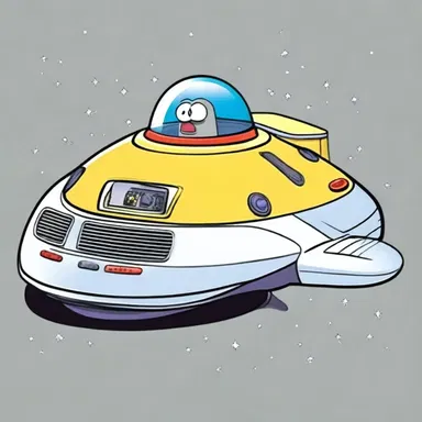 The cartoon character had a VCR-shaped spaceship to travel between animated dimensions.
