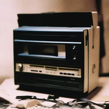 The horror movie used a VCR as a haunted object that played disturbing tapes.