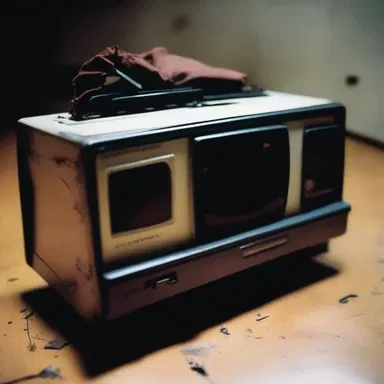 The horror movie used a VCR as a haunted object that played disturbing tapes.
