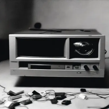 The horror movie used a VCR as a haunted object that played disturbing tapes.