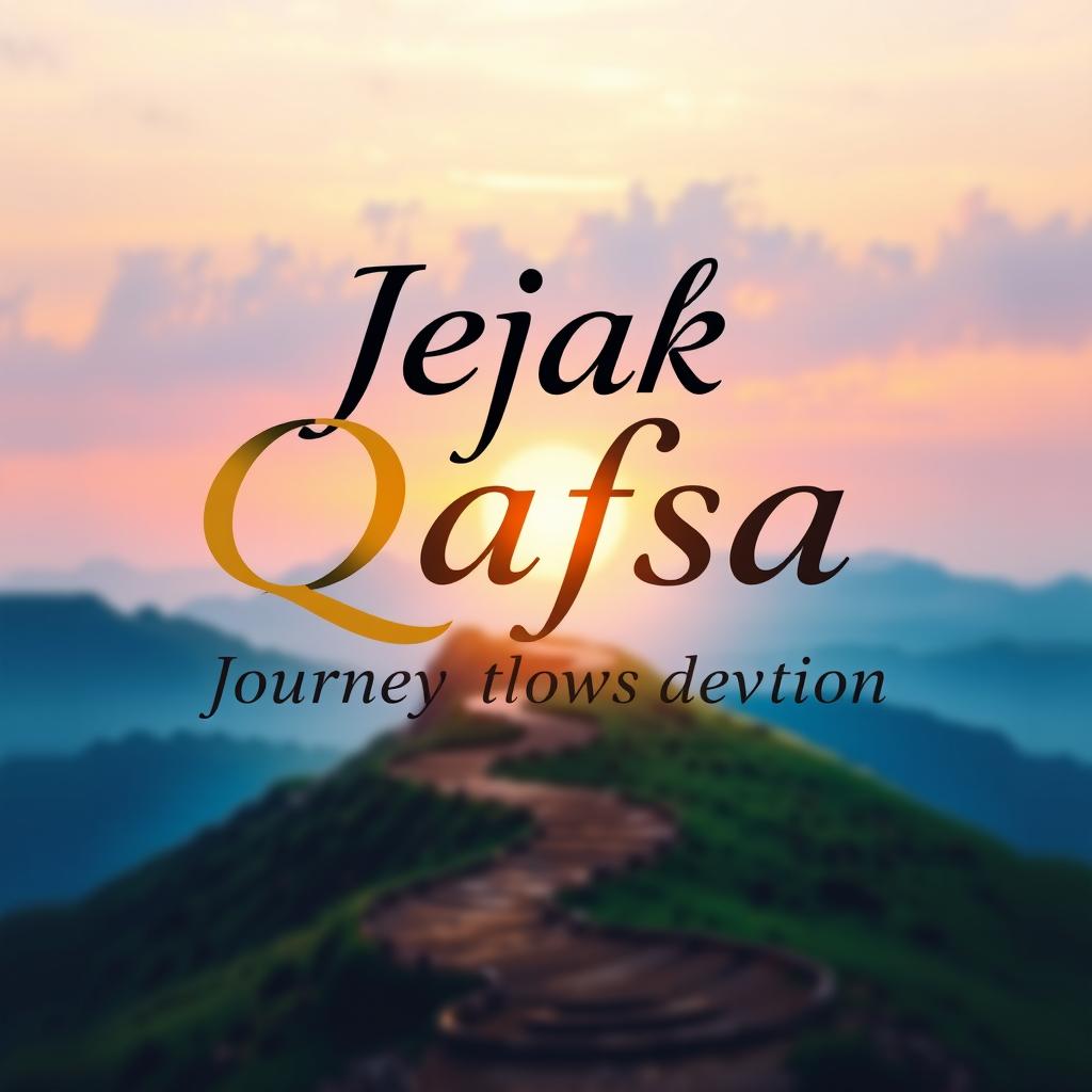 A creative and visually captivating design featuring the slogan 'Jejak Qafsa - Journey Towards Devotion'