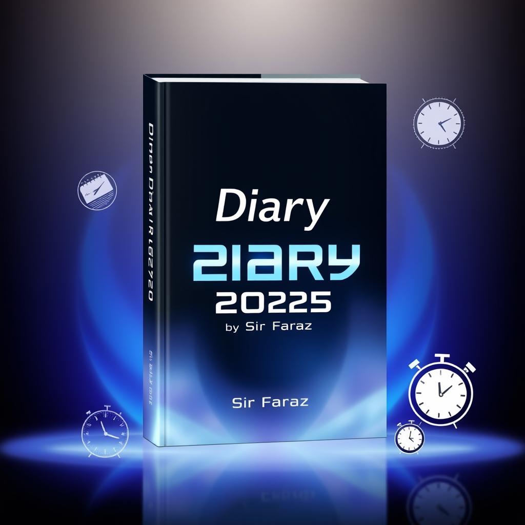 A captivating and modern book cover design for the title 'Diary 2025' by Sir Faraz