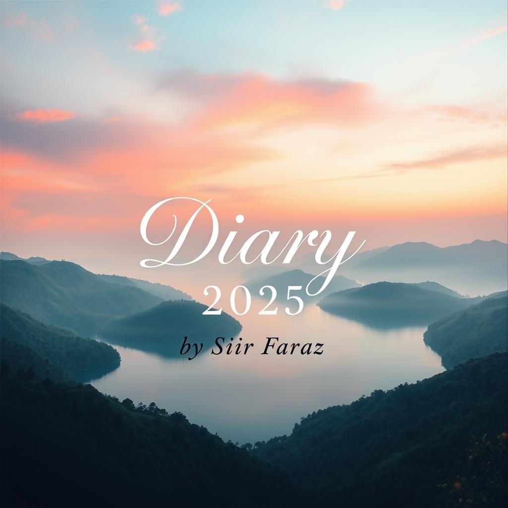 A visually appealing book cover design for the title 'Diary 2025' by Sir Faraz