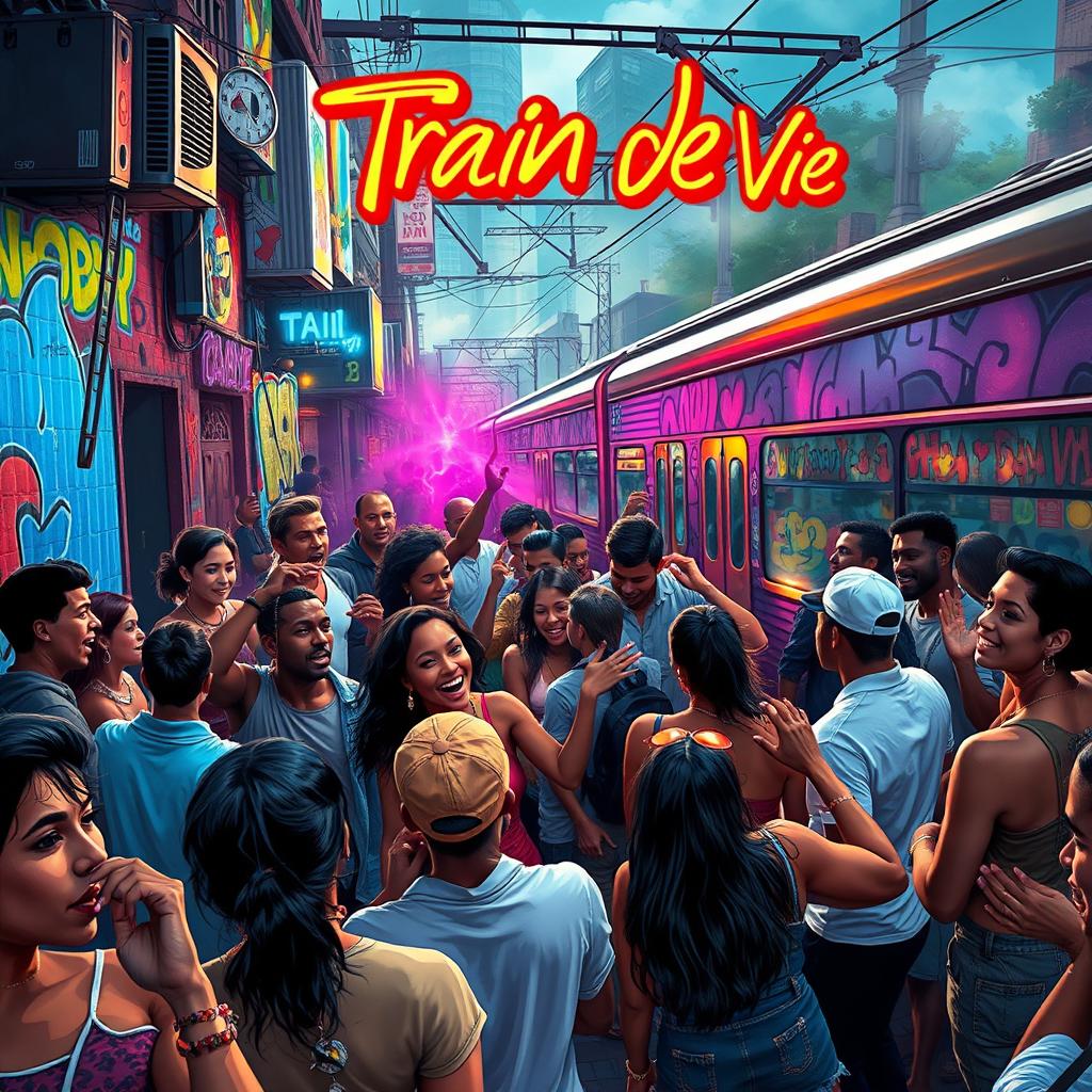 A visually captivating depiction inspired by the essence of the song "Train De Vie" by $pidey Low & Kay B