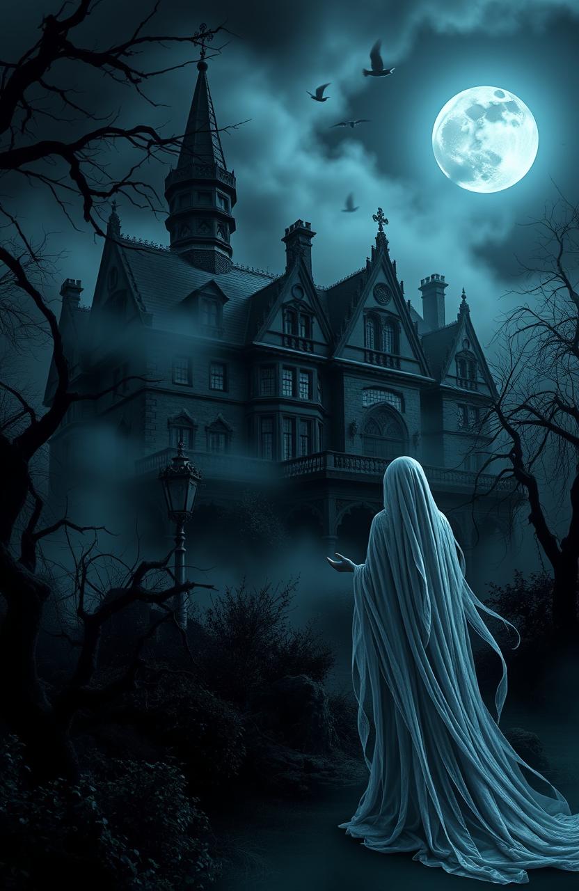 A gothic yet elegant depiction of the 'Curse of the Blackridge Manor'