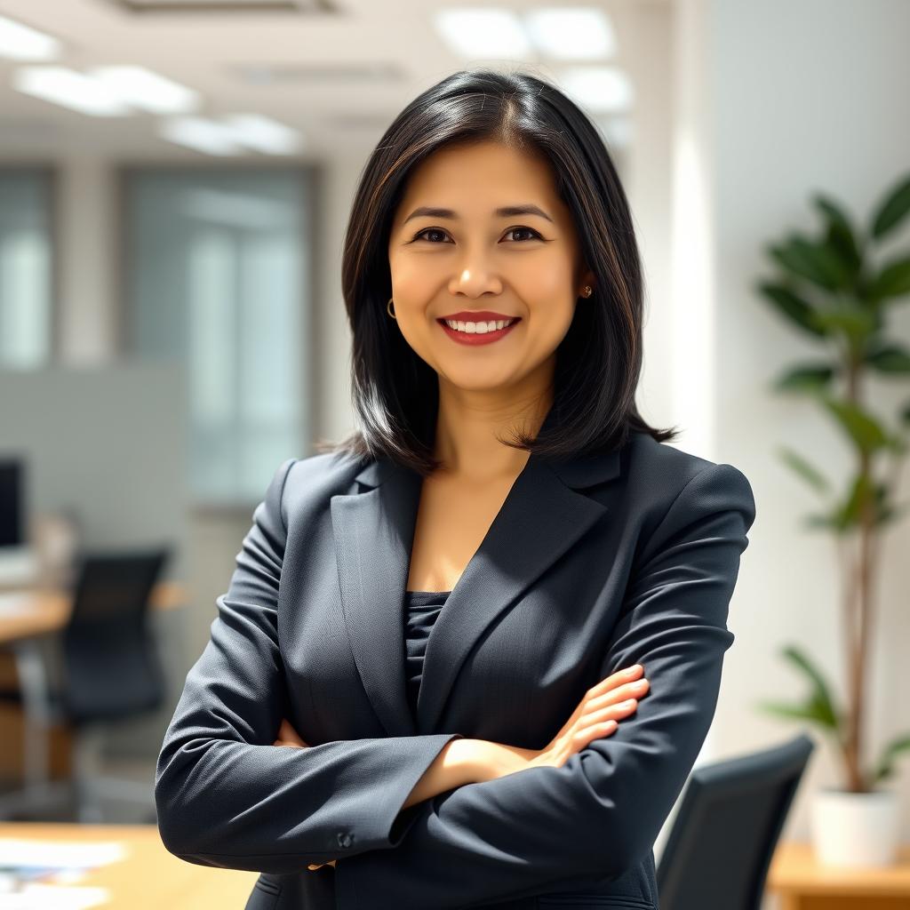 Professional Portrait of a Confident Businesswoman in a Modern Office