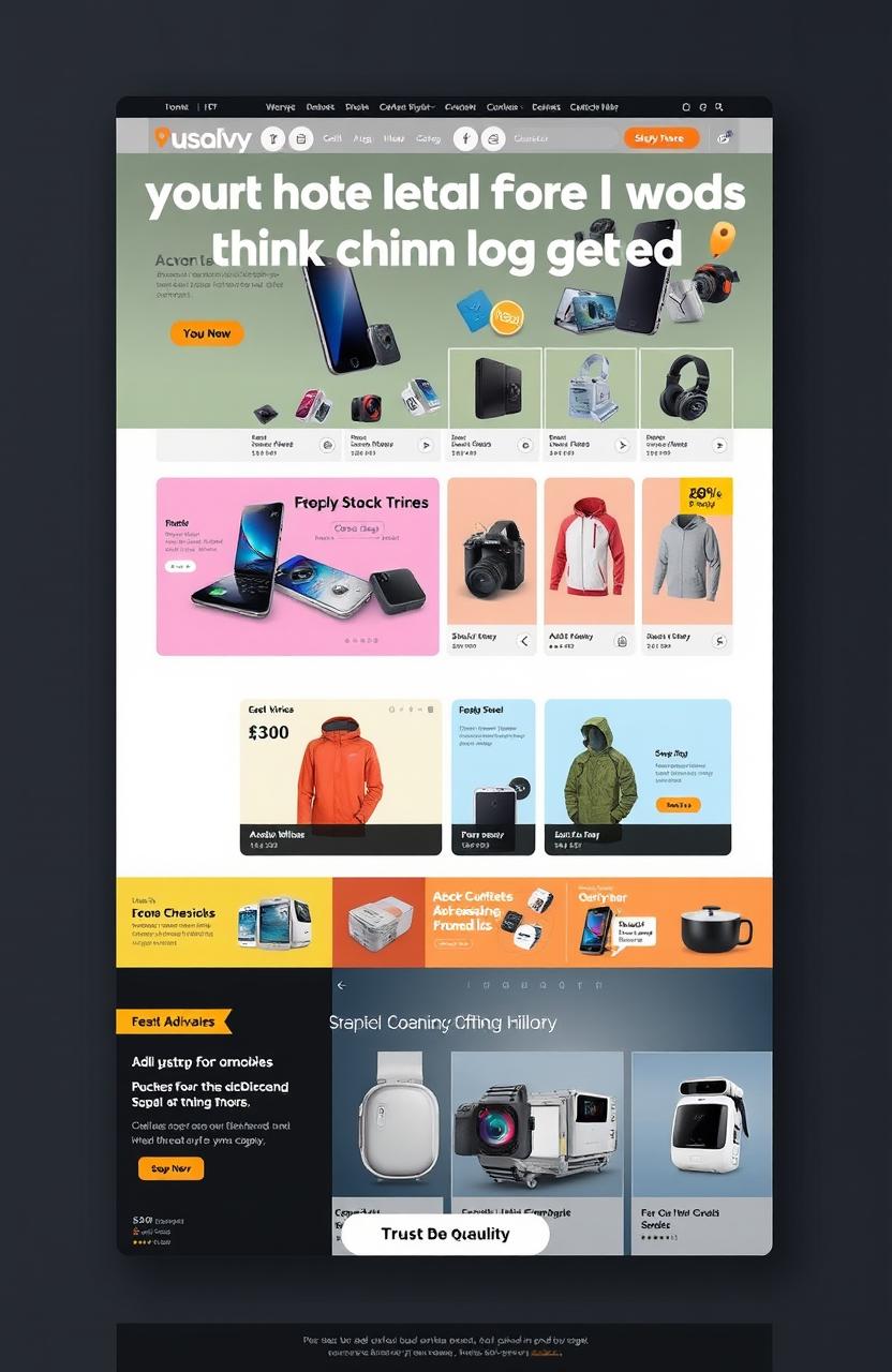 A well-organized, visually appealing online shop showcasing various products designed to compete with Chinese goods