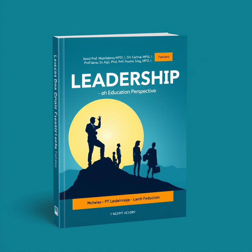 A modern and professional book cover for a title "LEADERSHIP: Education Perspective" featuring the authors Assoc