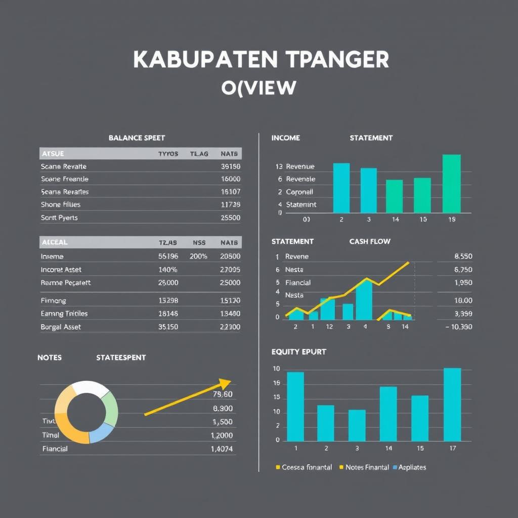 Financial report overview of RSUD Kabupaten Tangerang, featuring a detailed layout of the financial statements, including the balance sheet, income statement, cash flow statement, and notes on financial performance