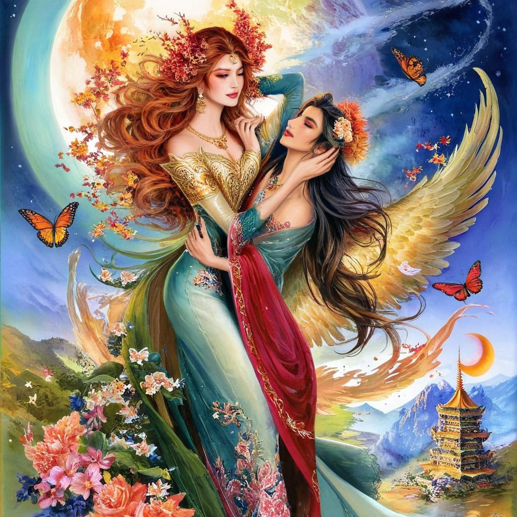 Ethereal Goddess: A Fusion of Fairy, Angel, and Mermaid