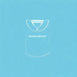 An elegant and retro-style digital art of a light blue football jersey with a collar