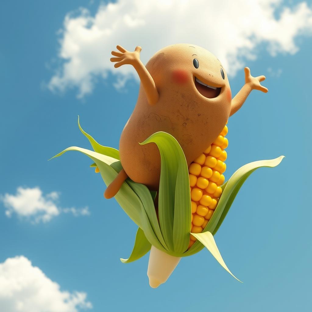 Epic Potato Adventures: Riding High on Corn!