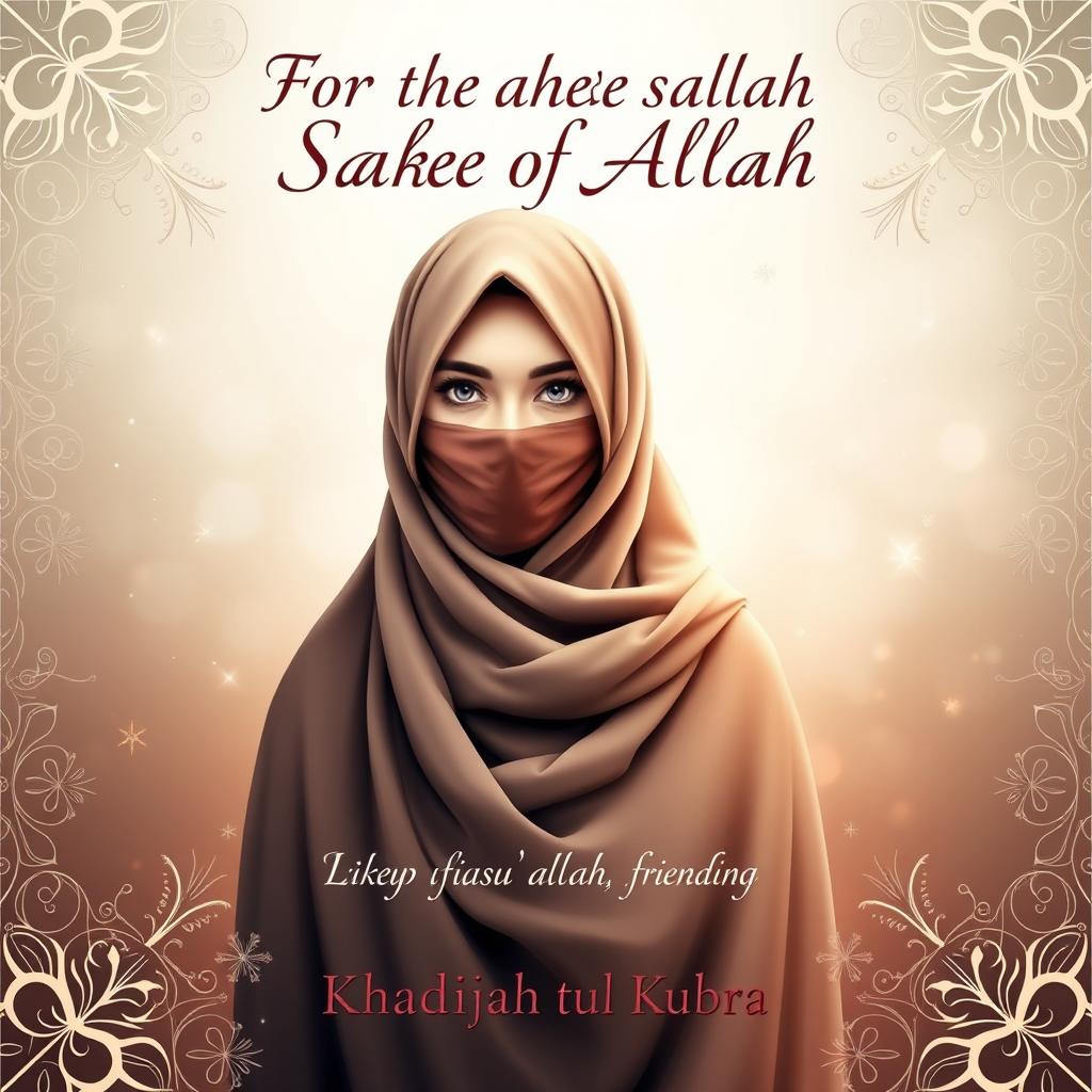 An enchanting book cover design for a book titled 'For the Sake of Allah'