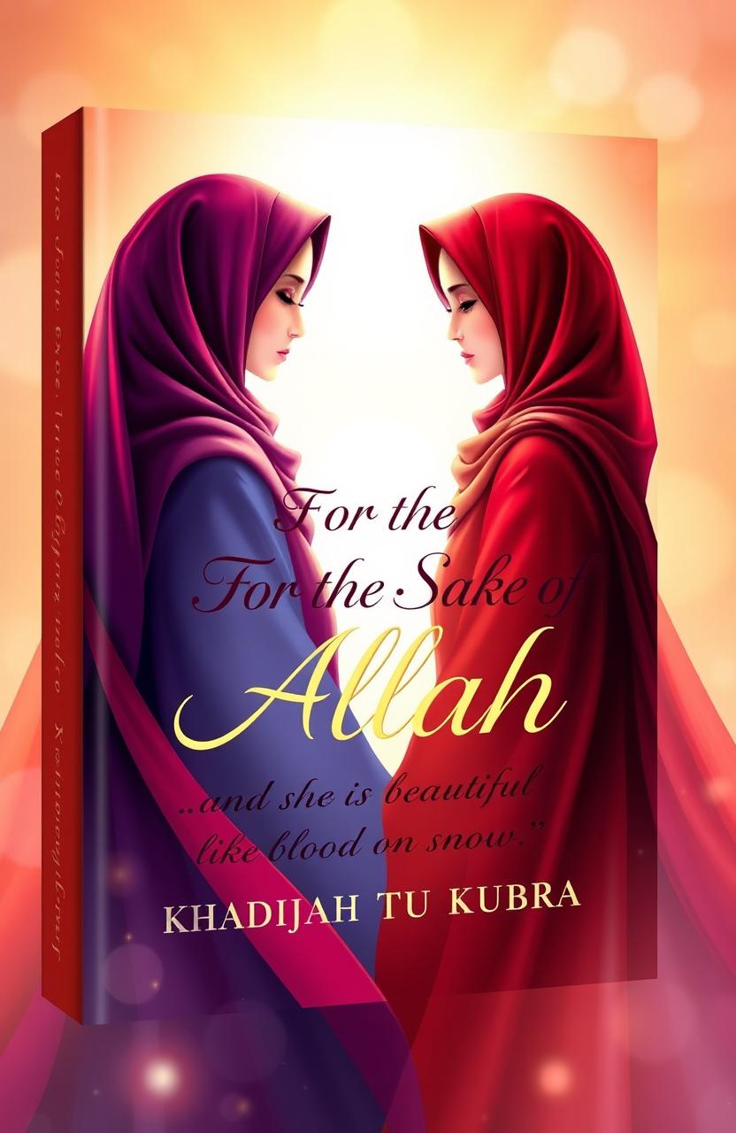 A book cover design centered on spirituality and friendship, illustrating two women who represent Sufism and a deep connection with Allah