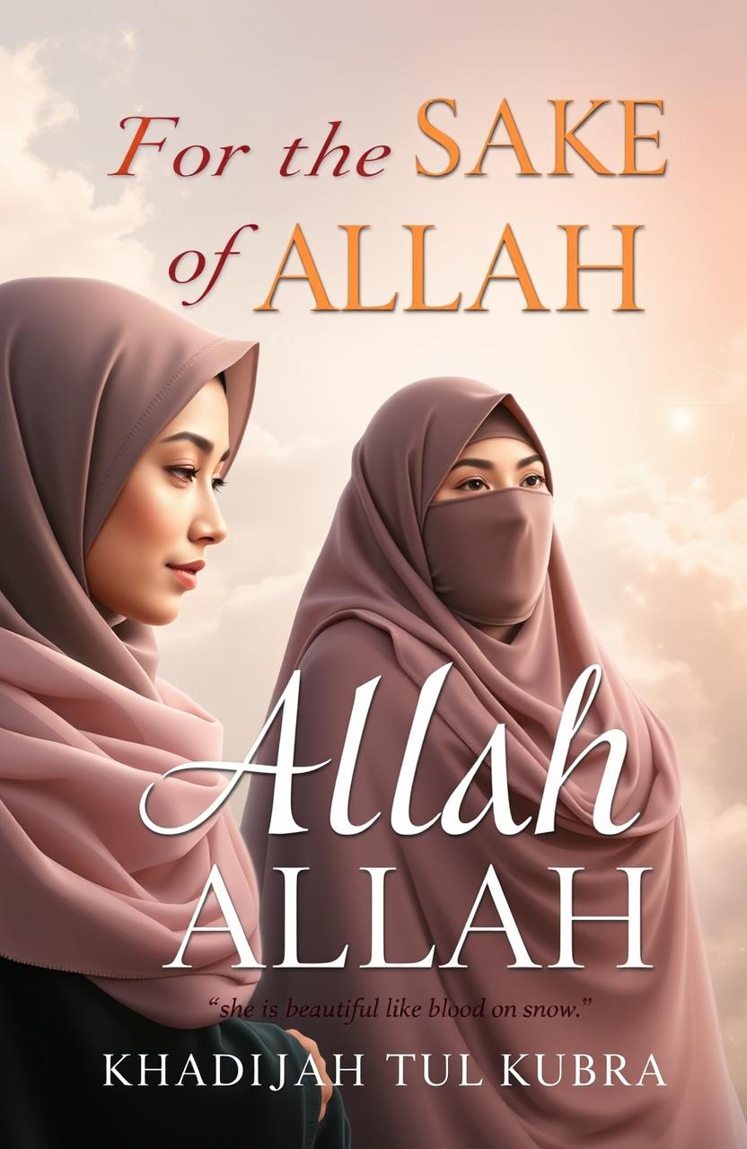A captivating book cover titled 'For the Sake of Allah', focusing on spirituality and friendship within the context of Sufism