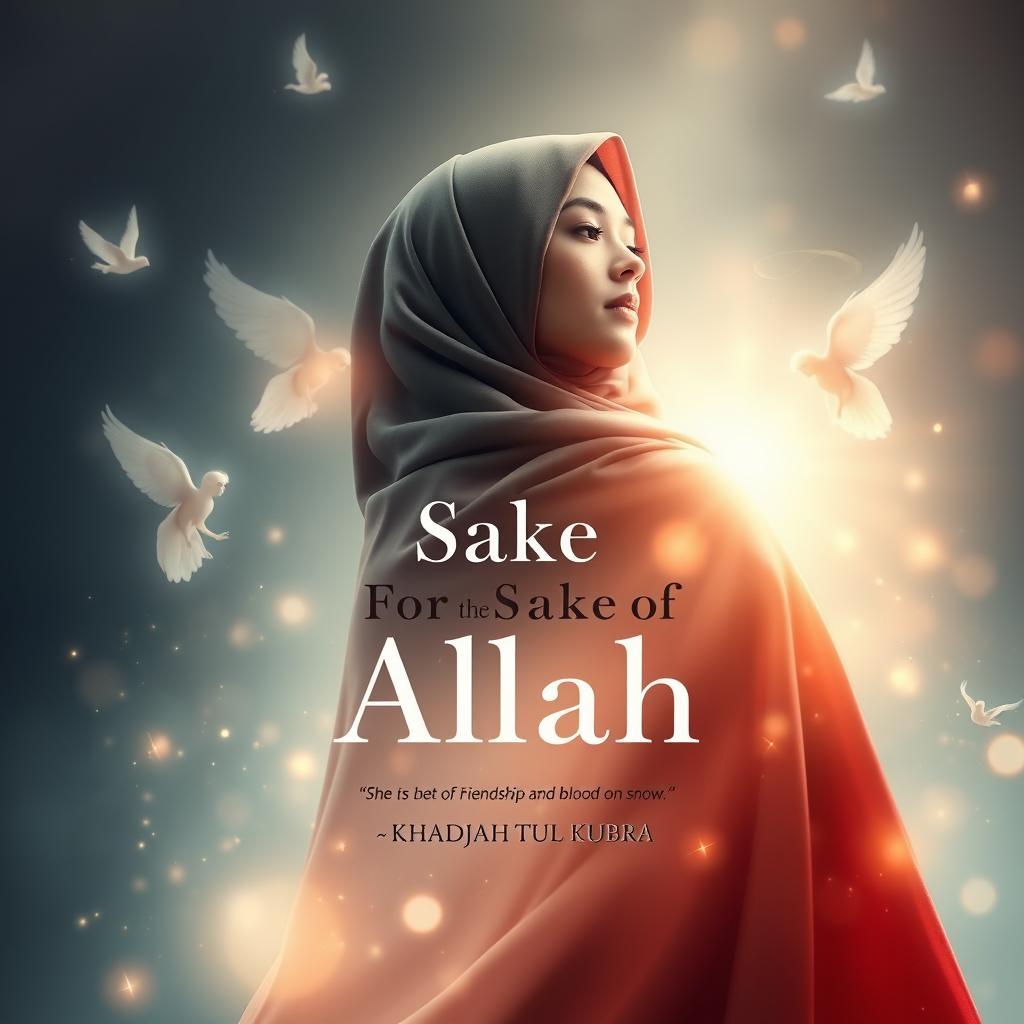 A mesmerizing book cover titled 'For the Sake of Allah', encapsulating themes of spirituality, friendship, and Sufism