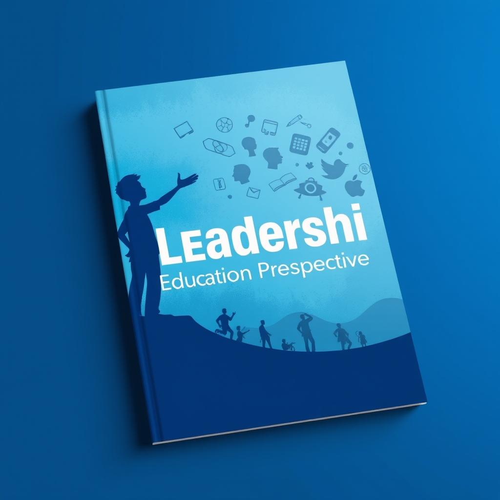 A visually appealing A4 cover design for a book titled "Leadership: Education Perspective"