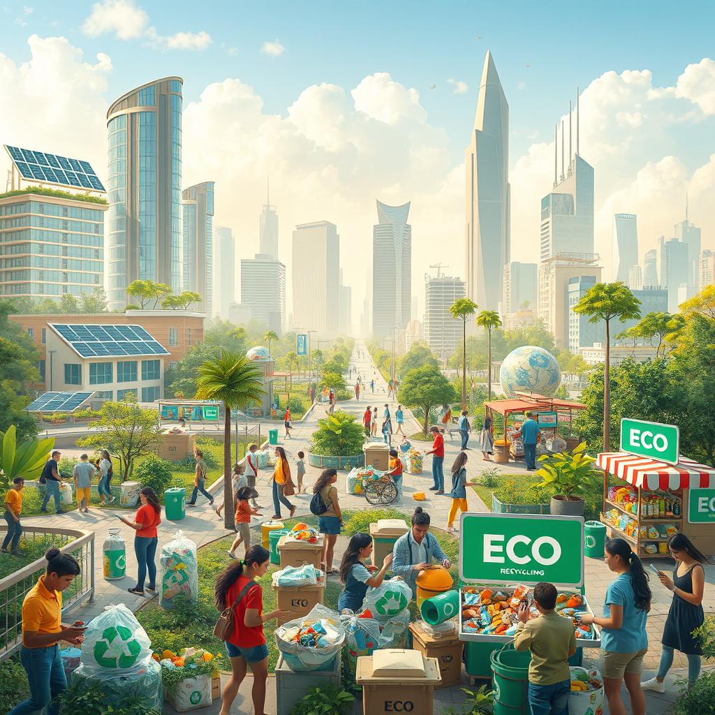 A closer look at Recycling In Futuristic City Apartments
