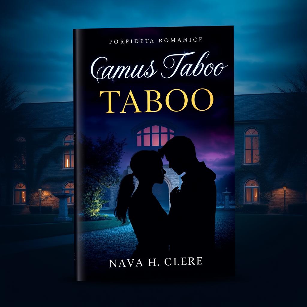 A captivating book cover for a novel titled 'Campus Taboo'