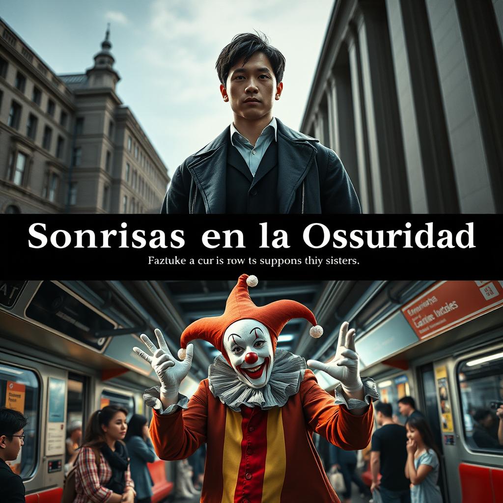 A striking movie poster for 'Sonrisas en la Oscuridad', featuring Kazuki who lives a dual life