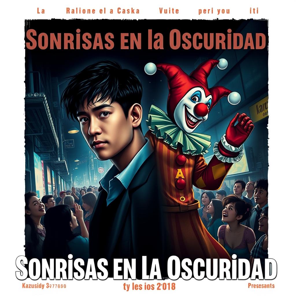 A visually captivating movie poster titled 'Sonrisas en la Oscuridad'
