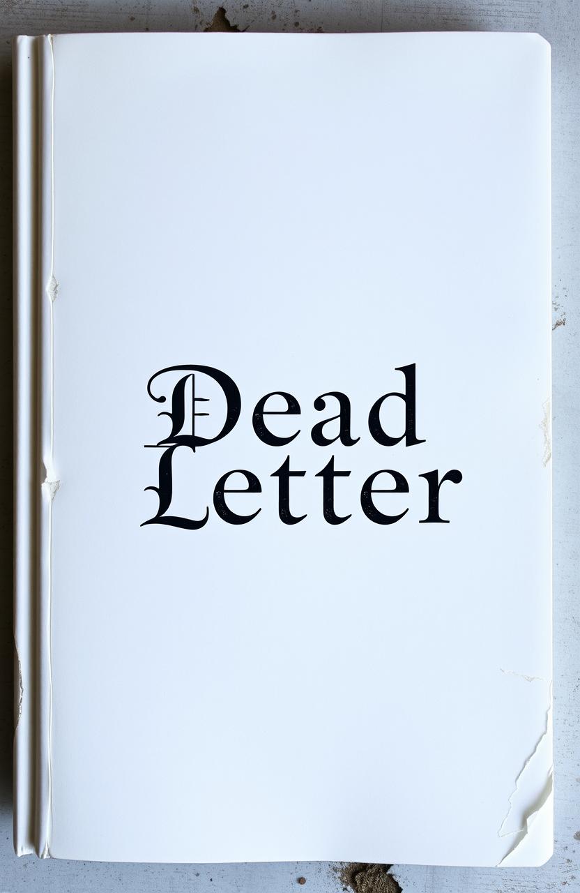 A minimalist book cover featuring a white background that has an old and decaying texture