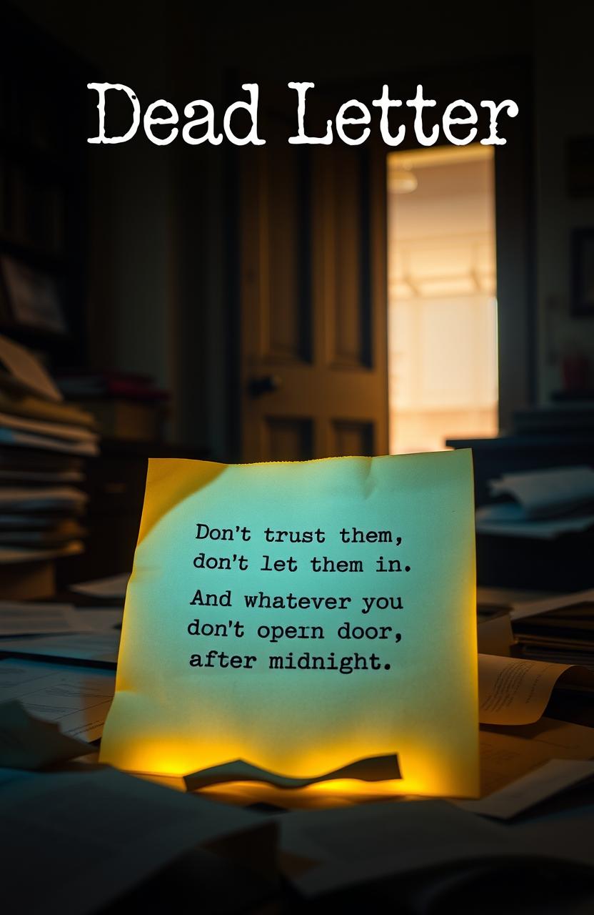 A semi-old letter on a cluttered desk with scattered papers around