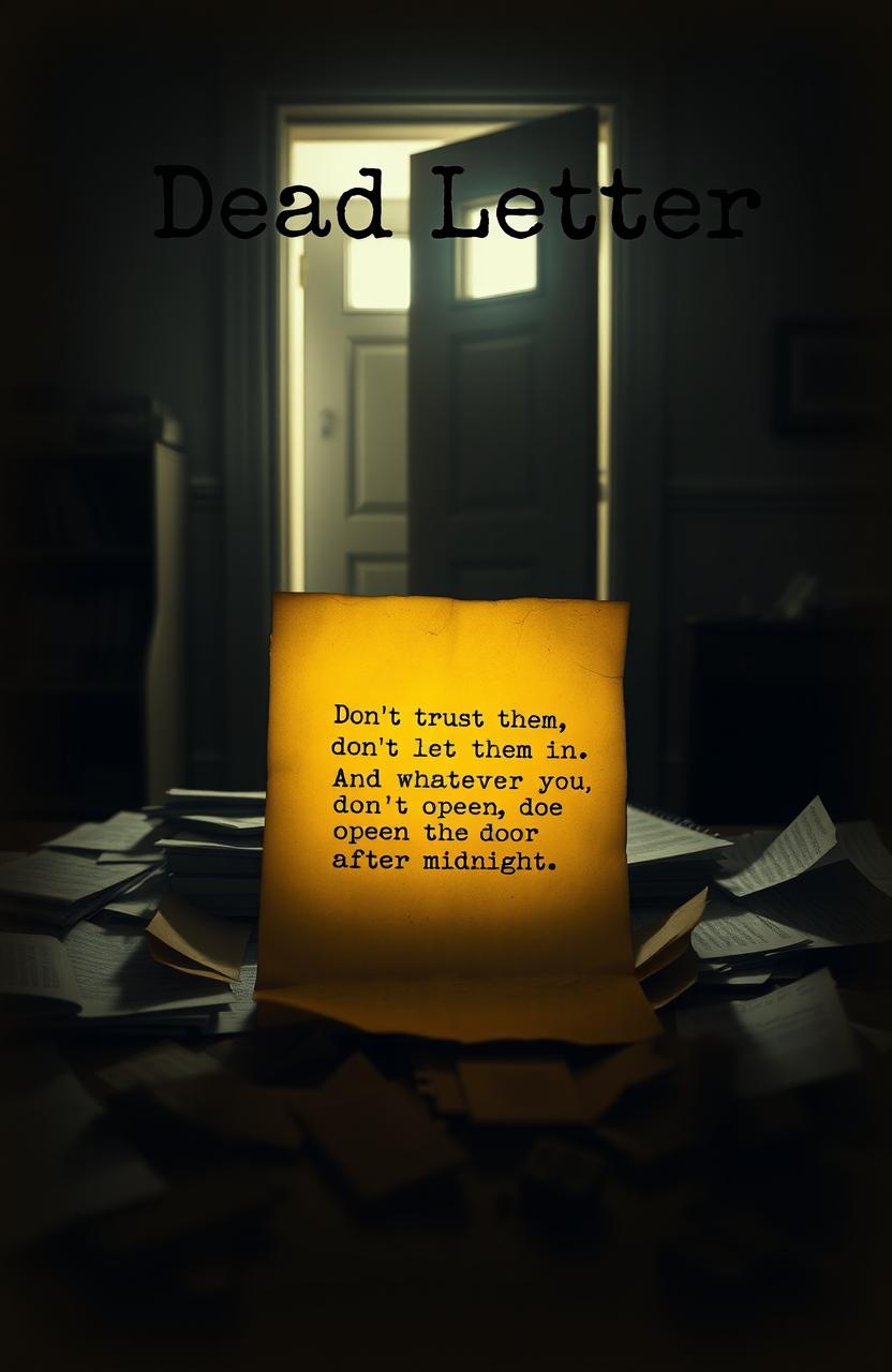 A semi-old letter placed prominently on a cluttered desk filled with scattered papers