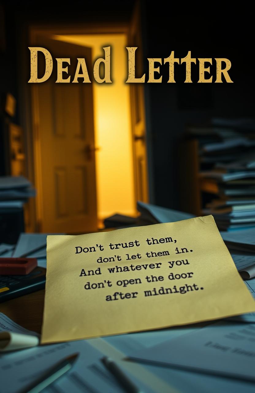 A semi-old letter placed on a cluttered desk, surrounded by scattered papers