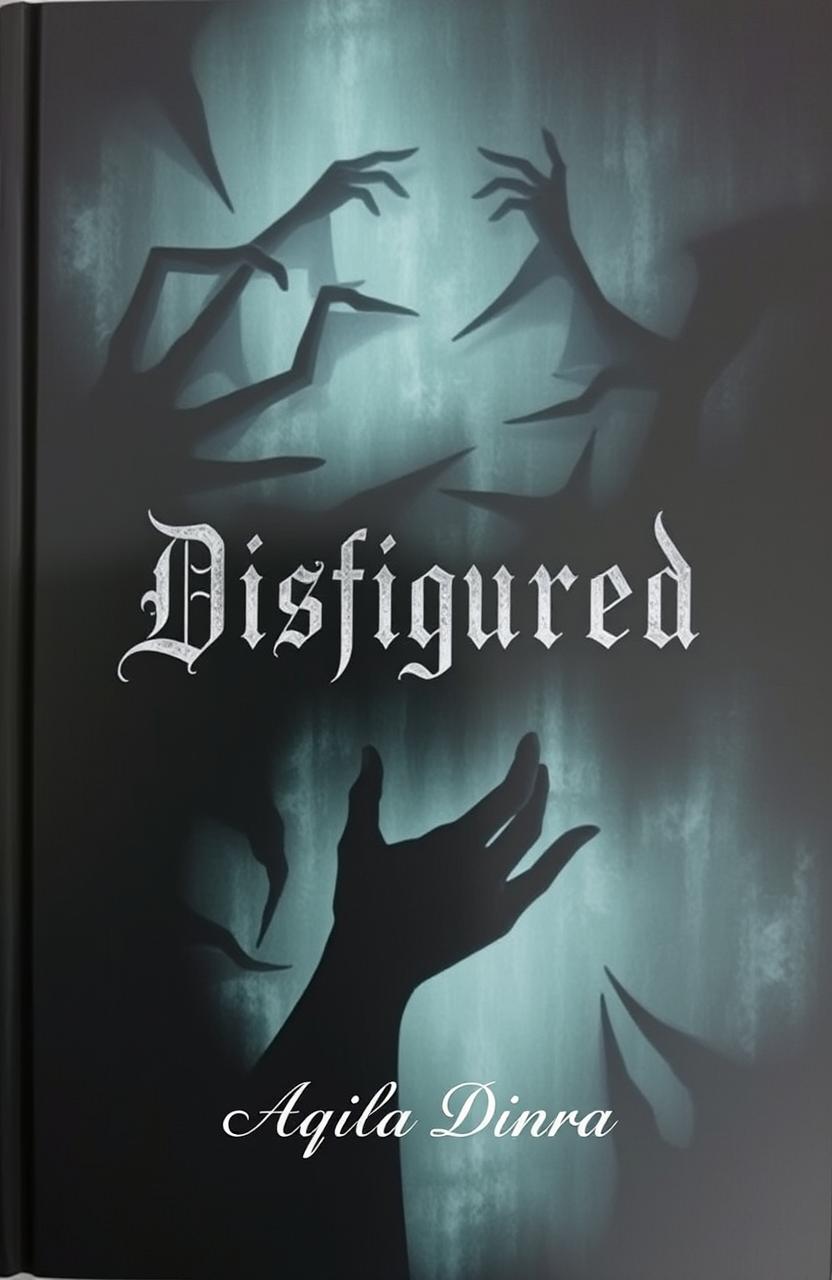 A mesmerizing book cover featuring an enigmatic and mysterious design, the title 'Disfigured' prominently displayed in an intriguing font