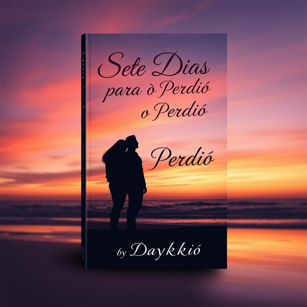 A captivating book cover design for a romance novel titled 'Sete Dias para o Perdão' by Daykkio