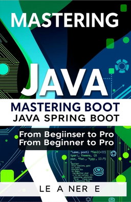 A vibrant and engaging book cover design for 'Mastering Java Spring Boot: From Beginner to Pro'